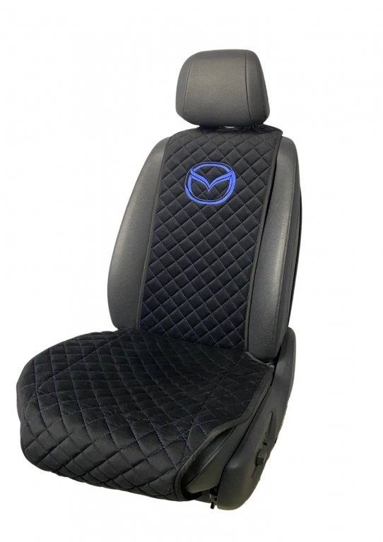 Накидки на сидения Передние накидки с вышивкой Mazda (Черный)